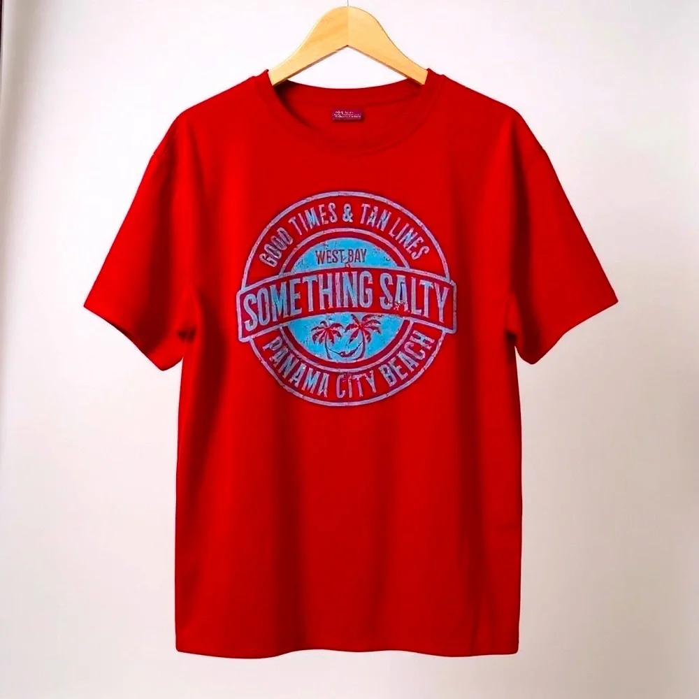 Port Company Mens West Bay‎ Something Salty Panama City Beach T-shirt M